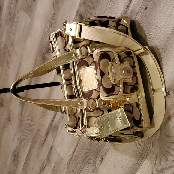 Coach Dog Coach Pet Carrier Large Beautiful Goldtan Signature Carrier Retails 798 Poshmark